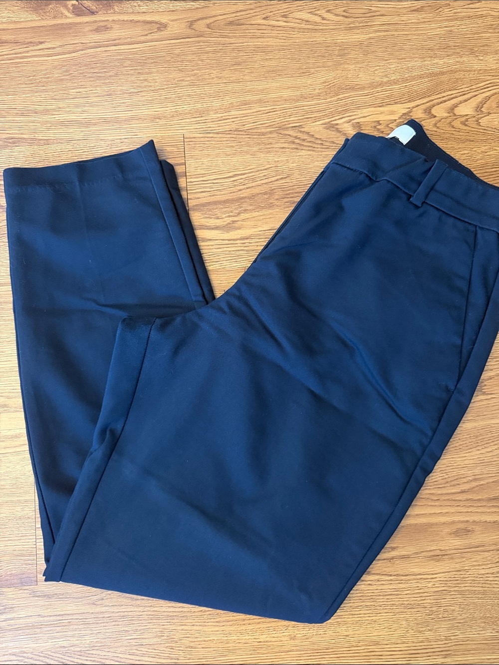 H&M Women's Navy Straight-Leg Trousers